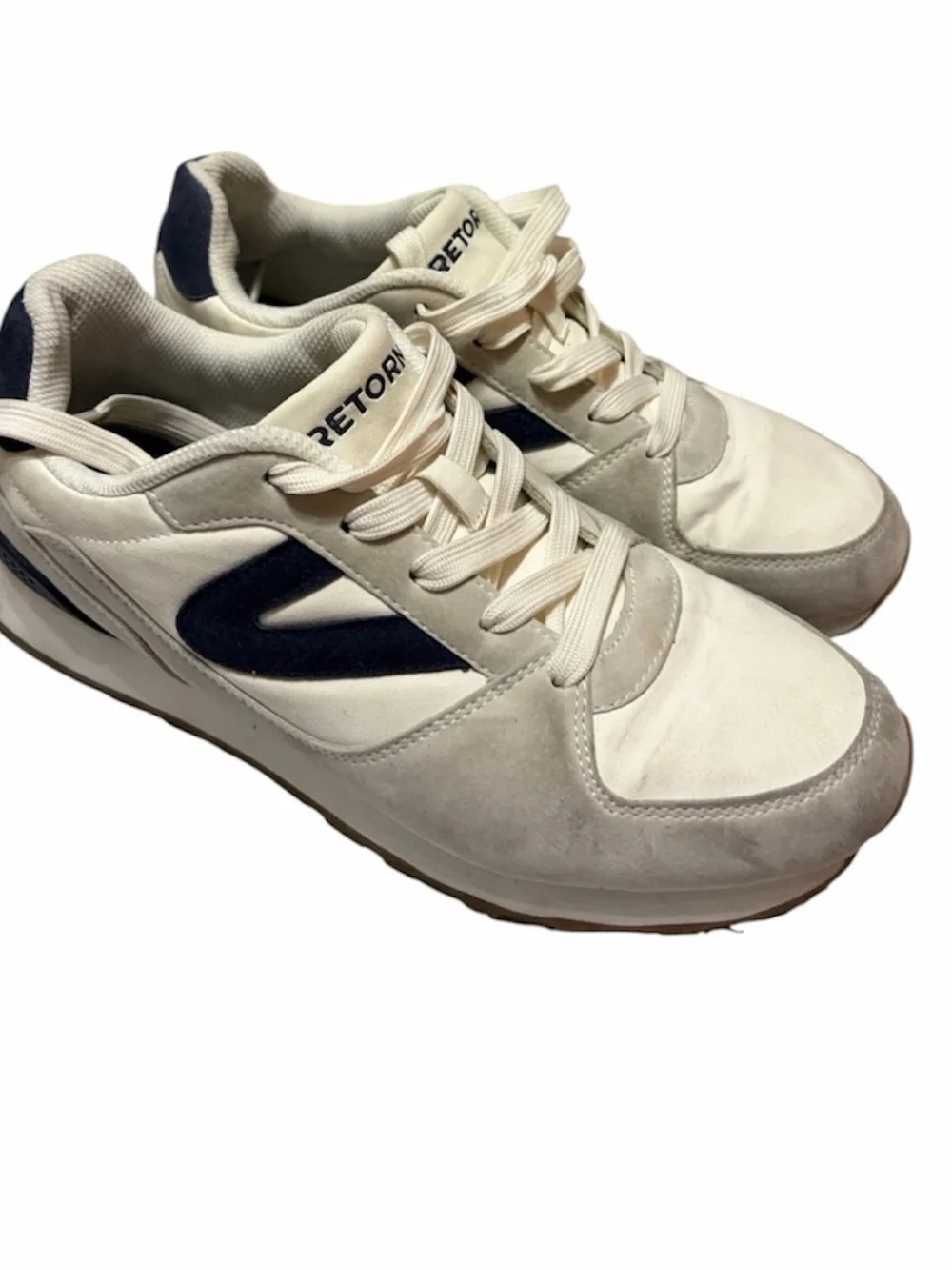 Tretorn Lillian White Navy Retro Comfort Sneakers Sz 9 Women